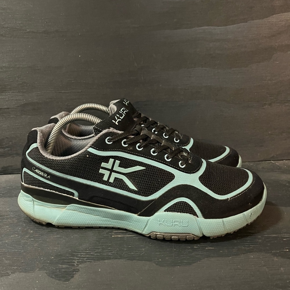 Kuru Carrera Women’s Size 10.5 Black Green Athletic Running Shoes Sneakers